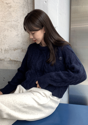 [alpaca+wool] 온츠버튼 - knit