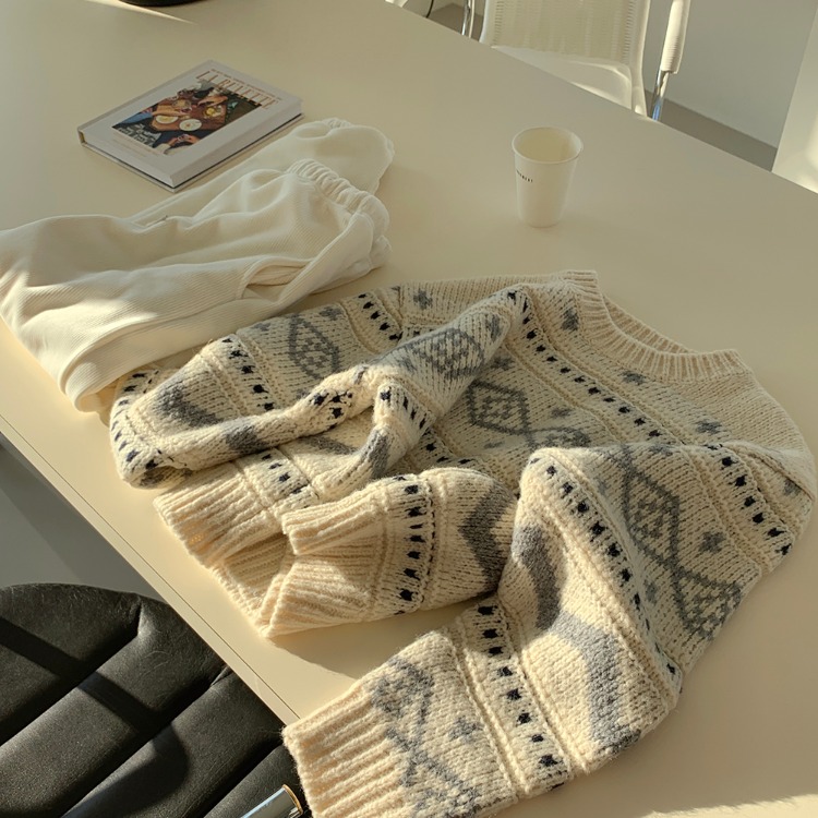 [alpaca+wool] 버커루패턴 - knit