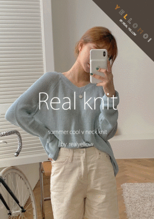 [YELLOMOI KNIT / 2차입고완료!] 쿨브이 - knit ( 29,900 → 22,000 won )