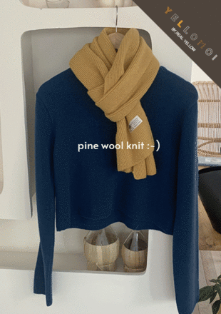 [YELLOMOI KNIT/Fine wool 100%] 파인울크롭 - knit