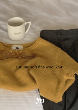 [YELLOMOI KNIT/fine wool 100%] autumn soft finewool - knit