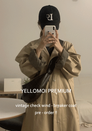 [YELLOMOI PREMIUM] vintage check wind breaker - ct