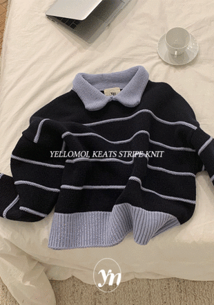 [YELLOMOI KNIT/wool 50%] 키츠 카라 단가라 - knit