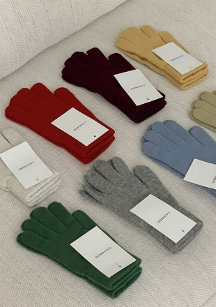 [fine wool+cashmere] neatly cashmere gloves - acc